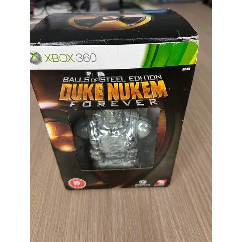 349B - Duke Nukem Forever Balls of Steel Edition Xbox 360 Limited Collectors Box Set. Including, Game, Figu... 