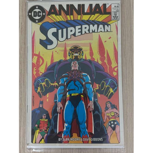 73 - SUPERMAN ANNUAL #11. DC Comics 1985. Written by Alan Moore. FN/VFN  Condition. Bagged & Boarded.