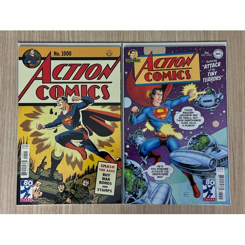 75 - ACTION COMICS #1000 x 2 Variants. DC Comics 2018. Featuring Michael Cho Variant & Dave Gibbons Varia... 