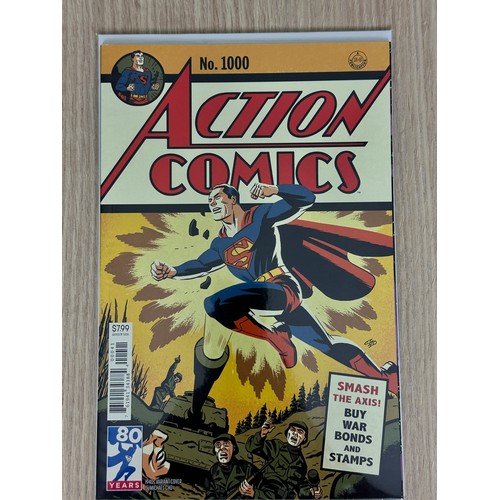 75 - ACTION COMICS #1000 x 2 Variants. DC Comics 2018. Featuring Michael Cho Variant & Dave Gibbons Varia... 