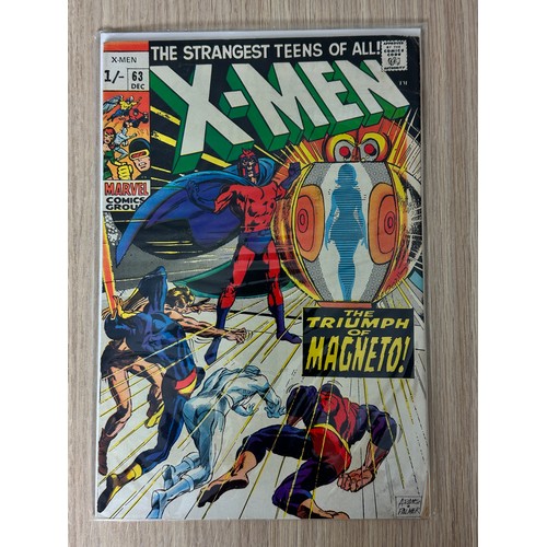 118 - X-Men #63 (Neal Adams) Marvel Comics 1969. FN Condition Bagged & Boarded. Excellent Condition Silver... 