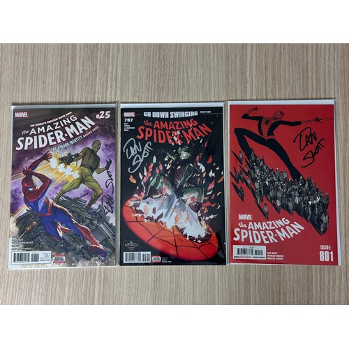 119 - Amazing Spider-Man issues signed by Dan Slott (x3)VFN Condition. Bagged & Boarded. Marvel Comics.