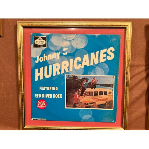 275 - 3 X Jonny and the Hurricanes Vinyl LP's. Framed & Glazed. All EX Plus Condition.