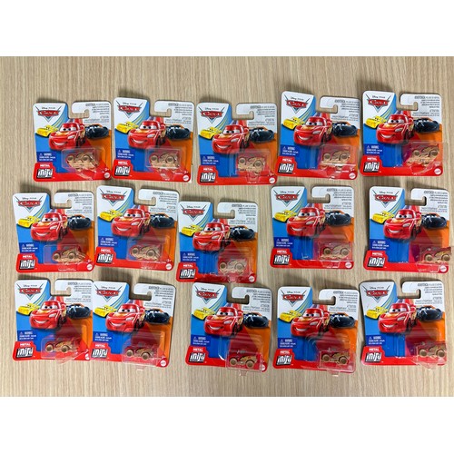 236 - JOB LOT OF 15 x DISNEY CARS MINI RACERS - MUDDY LIGHTNING MCQUEEN  - Boxed and on card as new.