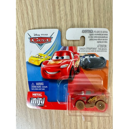 236 - JOB LOT OF 15 x DISNEY CARS MINI RACERS - MUDDY LIGHTNING MCQUEEN  - Boxed and on card as new.