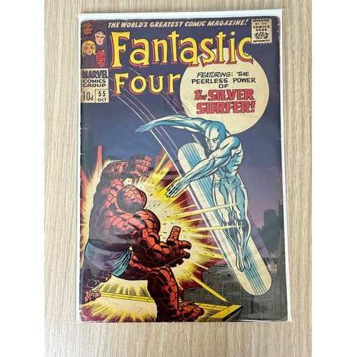 190 - FANTASTIC FOUR #55 - Iconic cover featuring the Thing and Silver Surfer. Marvel Comics 1966. First i... 