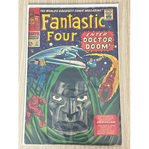 191 - FANTASTIC FOUR #57 - Iconic Cover  Art by Jack Kirky featuring Doctor Doom. Marvel Comics 1966. Key ... 