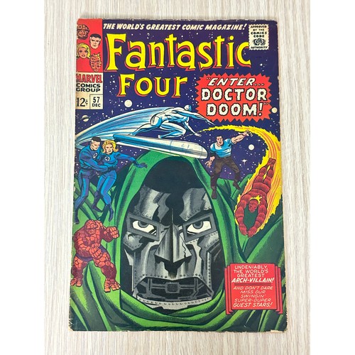 191 - FANTASTIC FOUR #57 - Iconic Cover  Art by Jack Kirky featuring Doctor Doom. Marvel Comics 1966. Key ... 