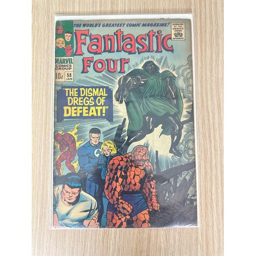 192 - FANTASTIC FOUR #58  - Cover Art featuring Doctor Doom. Marvel Comics 1967 - Silver Age Comic. VG+ Co... 