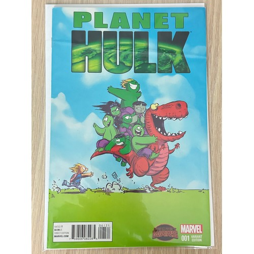 89 - PLANET HULK #1 ORIGINAL FIRST PRINT PLUS SKOTTIE YOUNG VARIANT COVER. 2 Marvel Comics 2015. Both NM ... 