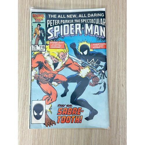 339 - PETER PARKER THE SPECTACULAR SPIDER-MAN #116. 1st Full App of The Foreigner. Marvel Comics 1986. VG/... 