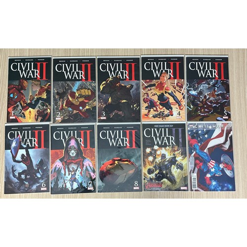 310 - CIVIL WAR II #1 -  8 + Free Comic Book Day  (1st App of The Wasp Nadia Pym) + Sterank Variant of #7.... 