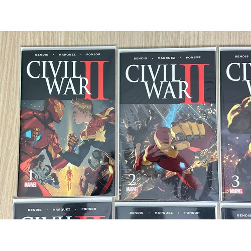 310 - CIVIL WAR II #1 -  8 + Free Comic Book Day  (1st App of The Wasp Nadia Pym) + Sterank Variant of #7.... 