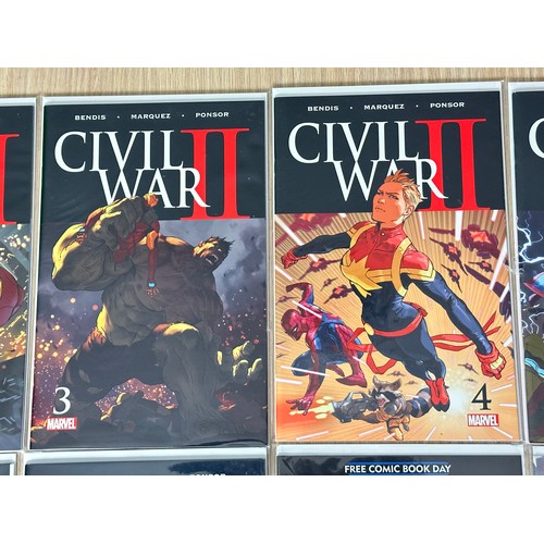 310 - CIVIL WAR II #1 -  8 + Free Comic Book Day  (1st App of The Wasp Nadia Pym) + Sterank Variant of #7.... 