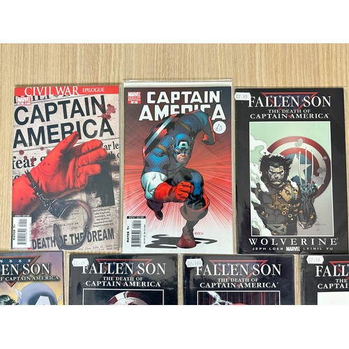 297 - Death of Captain America bundle – Cap 25, Cap 25 Variant, Fallen Son 1-5. Marvel Comics All VFN/NM C... 