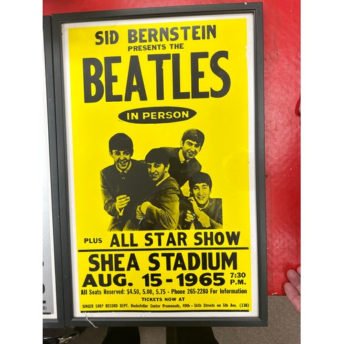 520 - 2 x Beatles Repro Posters Framed & Glazed with perspex. Both 23 