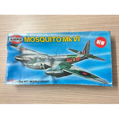 519 - VINTAGE AIRFIX  MOSQUITO MK VI 1/48th MODEL UNMADE PLASTIC MODEL KIT. No.07100-0 SERIES 7.
All Compl... 