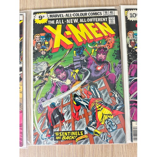 207 - UNCANNY X-MEN #97 - 99. 1st Cameo App of Lilandra. Marvel Comics 1976. FN Condition.