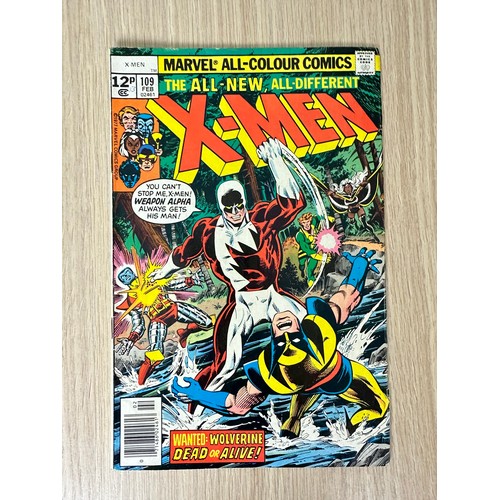 209 - UNCANNY X-MEN #109. 1st App of Weapon Alpha. Marvel Comics 1978 FN condition. Bagged & Boarded.