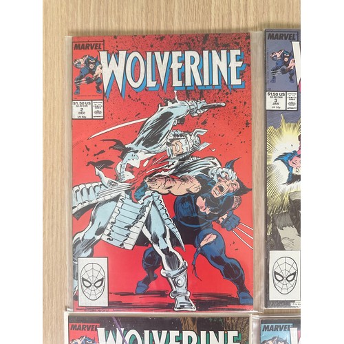 223 - WOLVERINE #2 - 7. Marvel Comics 1988/89. Featuring Key Comics & Artwork. VFN/NM Condition. 6 Comics ... 