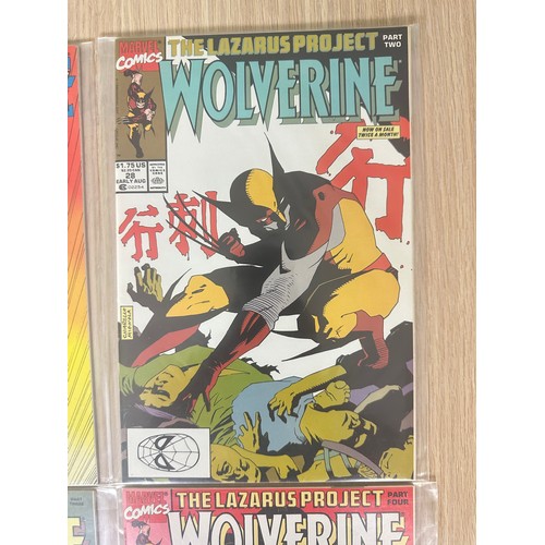 228 - WOLVERINE #27 - #30. Complete 'The Lazarus Project Storyline. All NM Condition. Marvel Comics 1990.