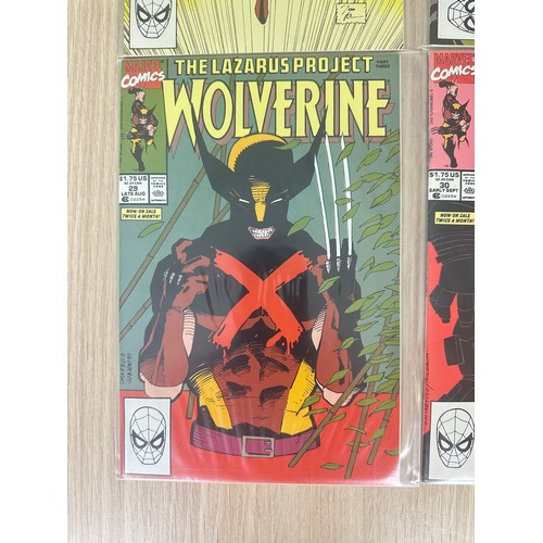 228 - WOLVERINE #27 - #30. Complete 'The Lazarus Project Storyline. All NM Condition. Marvel Comics 1990.