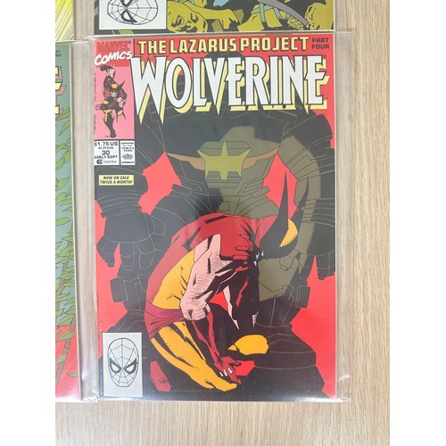 228 - WOLVERINE #27 - #30. Complete 'The Lazarus Project Storyline. All NM Condition. Marvel Comics 1990.