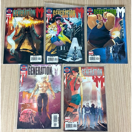 252 - GENERATION M #1 - 5. Complete Mini Series. Marvel Comics 2005/6. VFN Condition.  5 Comic books.