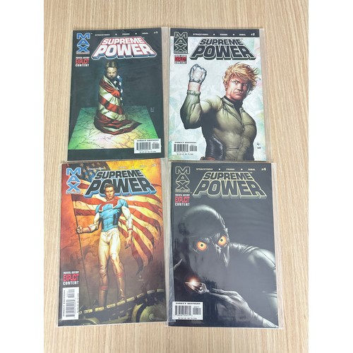 253 - SUPREME POWER #1  - 9, 11 - 18. Max Comics 2003- 2005. Almost complete run. VFN Condition. All Bagge... 