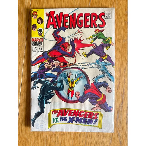 271 - AVENGERS #53 - Marvel Comics 1968. First Crossover by the  X-Men in the Avengers series. VG/FN Condi... 