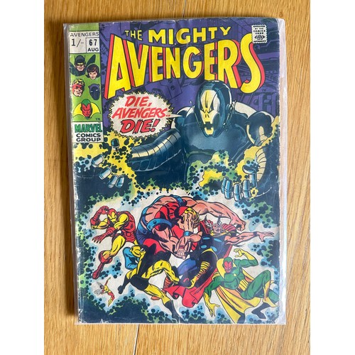 272 - AVENGERS #67 - Marvel Comics 1969. First cover Appearance of Ultra. Iconic Cover. VG Condition