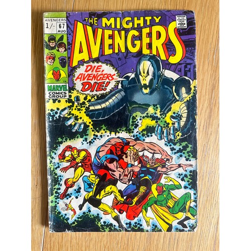 272 - AVENGERS #67 - Marvel Comics 1969. First cover Appearance of Ultra. Iconic Cover. VG Condition