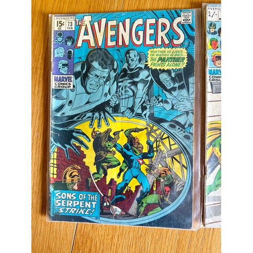 274 - AVENGERS #73 + #74. Marvel Comics 1970. First App of Monica Lynne. #73 VG Condition. #74 ripped cove... 