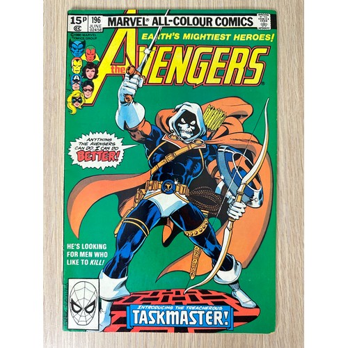 279 - AVENGERS #196 - 1st Full App of the Taskmaster. Key Comic. Marvel Comics 1980. VFN Condition. Bagged... 