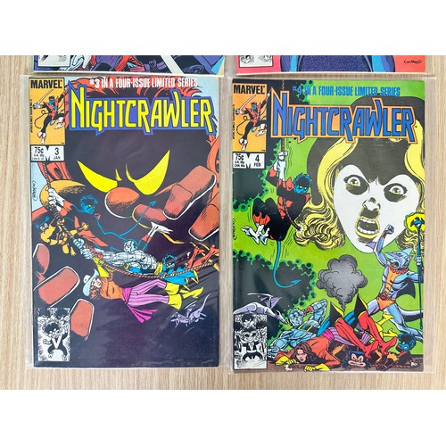 284 - NIGHTCRAWLER #1 - 4. First solo title featuring Nightcrawler. Marvel Comics 1985. VFN Condition.