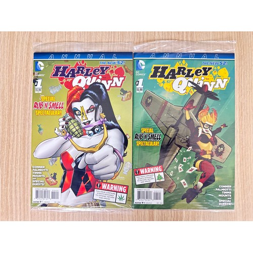 287 - HARLEY QUINN ANNUAL #1 - x 2 Covers Special Rub 'n'smell spectacular covers. DC Comics 2014. Both se... 