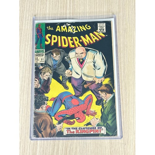 298 - AMAZING SPIDER-MAN #51. First Cover  App of Kingpin Key Silver Age Comic. Marvel Comics 1967. Some l... 