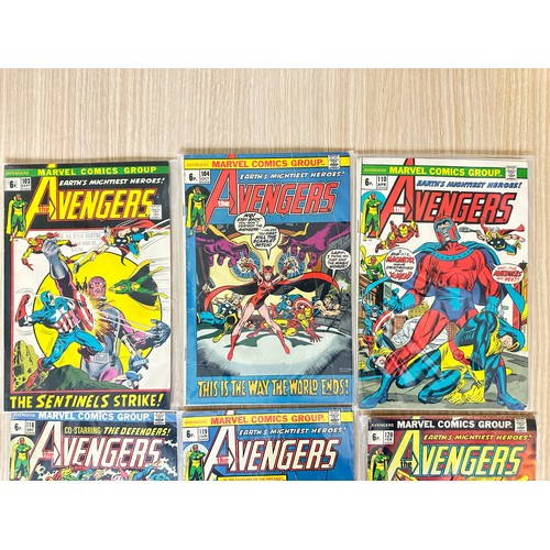 304 - AVENGERS SILVER/BRONZE AGE COMICS BUNDLE from 1972 onwards. featuring #103, 104, 110, 118, 119, 120,... 