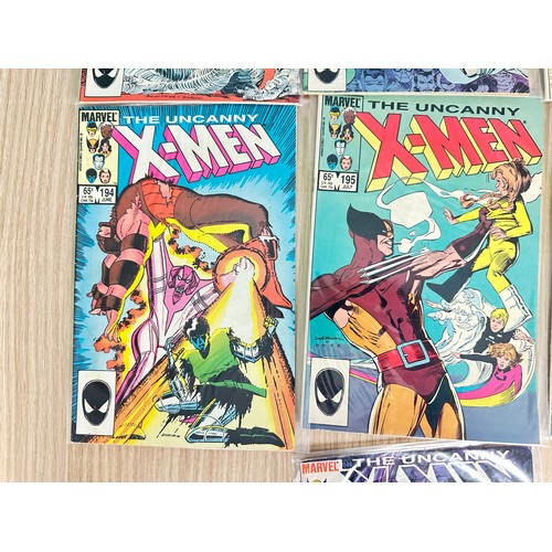313 - UNCANNY X-MEN #190 - 199. Complete 10  comic numbered run. Marvel Comics 1985. Includes minor keys, ... 
