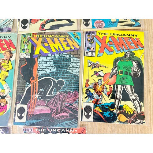 313 - UNCANNY X-MEN #190 - 199. Complete 10  comic numbered run. Marvel Comics 1985. Includes minor keys, ... 