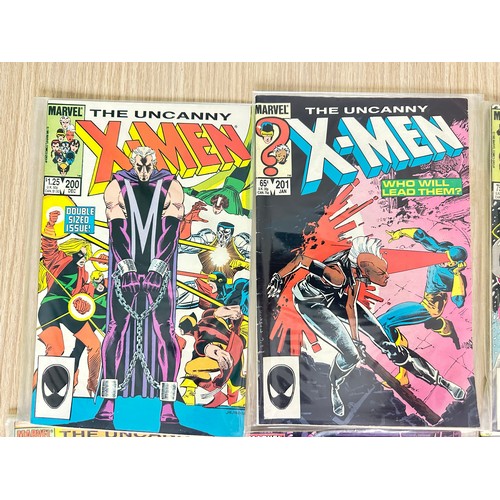 314 - UNCANNY X-MEN #200 - 209. Complete 10 comic numbered run. Marvel Comics 1985/6. Includes minor keys,... 