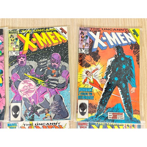 314 - UNCANNY X-MEN #200 - 209. Complete 10 comic numbered run. Marvel Comics 1985/6. Includes minor keys,... 