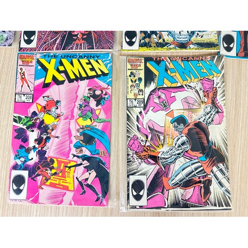 314 - UNCANNY X-MEN #200 - 209. Complete 10 comic numbered run. Marvel Comics 1985/6. Includes minor keys,... 