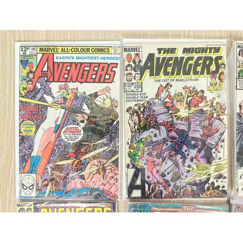 319 - AVENGERS - Bundle of 10 Bronze Age Marvel Comics from 1980 onwards. Featuring #195, 250, 279, 282, 2... 