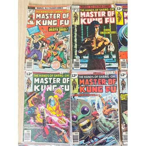 325 - SHANG-CHI: MASTER OF KUNG FU - JOB LOT  OF COMICS. 13 Bronze Age Marvel Comics from 1976 onwards. Fe... 