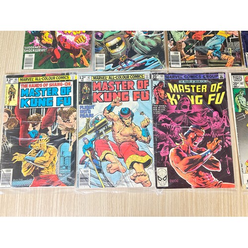 325 - SHANG-CHI: MASTER OF KUNG FU - JOB LOT  OF COMICS. 13 Bronze Age Marvel Comics from 1976 onwards. Fe... 