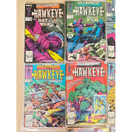 327 - SOLO AVENGERS  STARRING HAWKEYE. Job lot of 10 Marvel Comics from 1988 onwards  featuring #7 - 14,  ... 