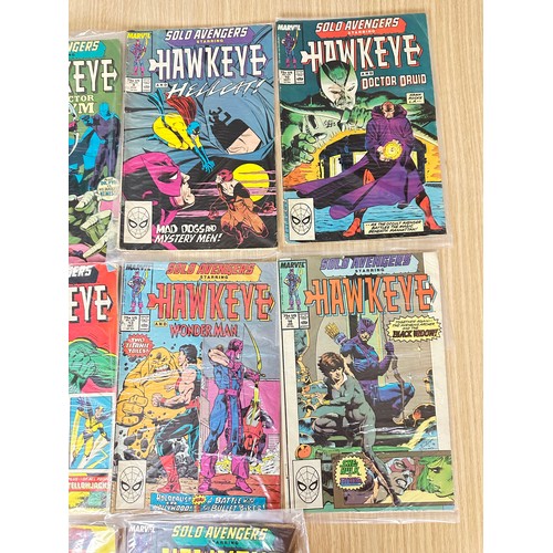 327 - SOLO AVENGERS  STARRING HAWKEYE. Job lot of 10 Marvel Comics from 1988 onwards  featuring #7 - 14,  ... 