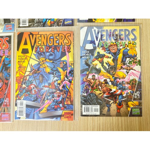 343 - Avengers Forever 1-12. Complete set of 12 comic series. Many 1st Appearances. Marvel Comics 1998/99.