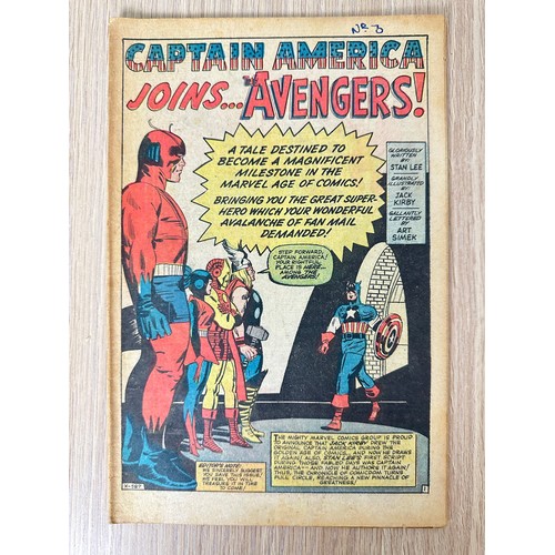 356 - Avengers #4 (without cover) – 1st silver age app Captain America. Marvel Comics 1964.